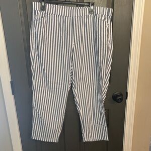 Lands End is Blue and White Striped Capris